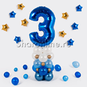Столбик из шаров с цифрой для мальчика - изображение 1
