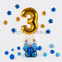Столбик из шаров с цифрой для мальчика - изображение 2