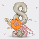 Столбик из шаров "Стрекоза" с цифрой - изображение 1