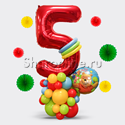 Столбик из шаров "Винни Пух" с цифрой - изображение 1