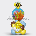 Столбик из шаров "Винни с Пяточком" с цифрой - изображение 1