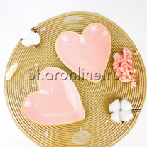 Тарелки "Сердце" розовое 6 шт